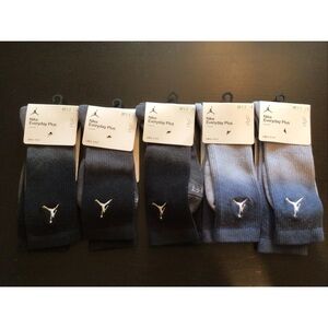 5 Jordan Nike Everyday Plus Men's Athletic Socks - Black purple faded